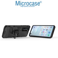 Microcase Huawei P40 Batman Serisi Yüzük Standlı Armor Kılıf - Siyah
