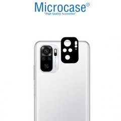 Microcase Xiaomi Redmi Note 10S Kamera Lens Koruma Halkası - Kapalı Tasarım Siyah