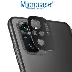 Microcase Xiaomi Redmi Note 10S Kamera Lens Koruma Halkası - Kapalı Tasarım Siyah