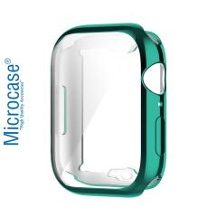 Microcase Apple Watch 7 45 mm Önü Kapalı Silikon Kılıf - Petrol Yeşili