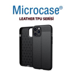 iPhone 12 Pro Max Leather Tpu Silikon Kılıf - Siyah
