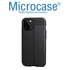 iPhone 12 Pro Max Leather Tpu Silikon Kılıf - Siyah