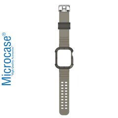 Microcase Apple Watch 8 45 mm Uyumlu Kılıf Korumalı Silikon Kordon Kayış - KY22-2
