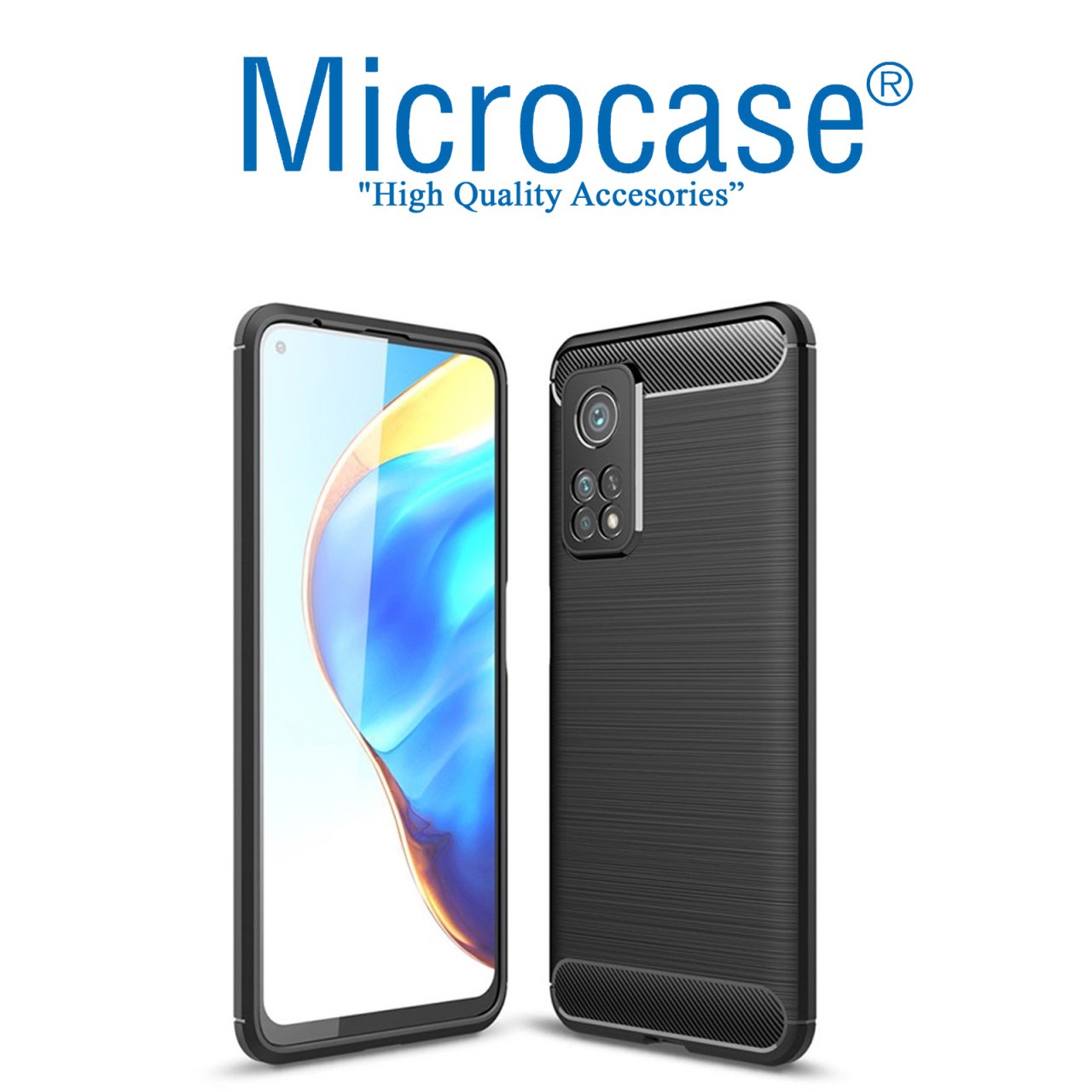 Xiaomi Mi 10T Brushed Carbon Fiber Silikon Kılıf