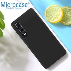 Microcase Huawei P30 CamPRO Serisi Kamera Korumalı Silikon Kılıf - Siyah