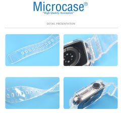 Microcase Apple Watch 8 45 mm Uyumlu Kılıf Korumalı Silikon Kordon Kayış - KY22-2