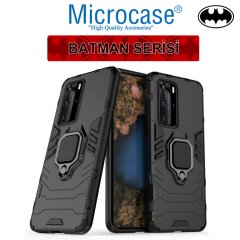 Microcase Huawei P40 Pro Batman Serisi Yüzük Standlı Armor Kılıf - Siyah