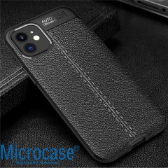 iPhone 12 Mini Leather Tpu Silikon Kılıf - Siyah