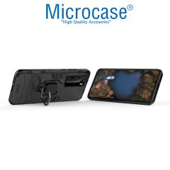 Microcase Huawei P40 Pro Batman Serisi Yüzük Standlı Armor Kılıf - Siyah