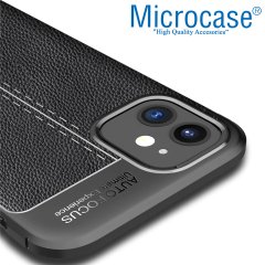 iPhone 12 Mini Leather Tpu Silikon Kılıf - Siyah