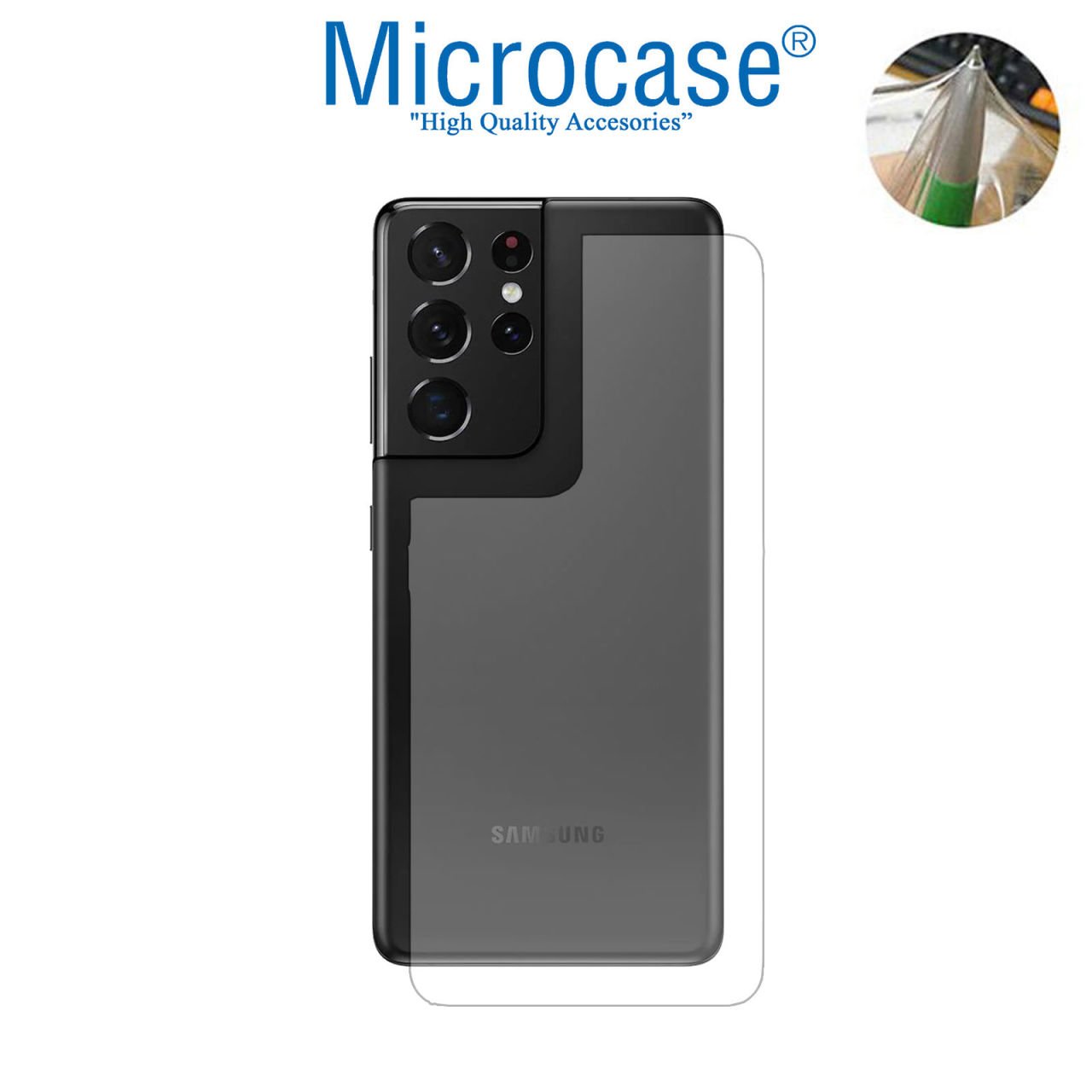 Microcase Samsung Galaxy S21 Ultra Full Arka Kaplama TPU Soft Koruma Filmi