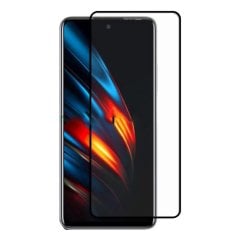 Microcase Tecno Spark 8C Tam kaplayan Tempered Glass Cam Koruma - Siyah