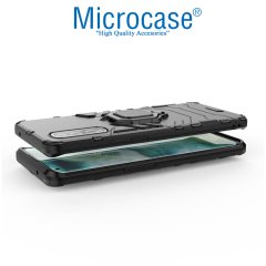 Microcase Oppo Find X2 Batman Serisi Yüzük Standlı Armor Kılıf - Siyah