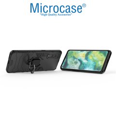 Microcase Oppo Find X2 Batman Serisi Yüzük Standlı Armor Kılıf - Siyah