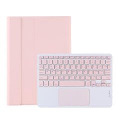 Microcase Samsung Galaxy Tab S6 Lite P610 ile uyumlu Bluetooth Touchpad Klavye + Standlı Kılıf - BKK5 Pembe