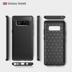 Samsung Galaxy Note 8 Brushed Carbon Fiber Silikon TPU Kılıf