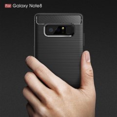 Samsung Galaxy Note 8 Brushed Carbon Fiber Silikon TPU Kılıf