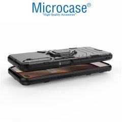 Microcase Realme 6 Pro Batman Serisi Yüzük Standlı Armor Kılıf - Siyah
