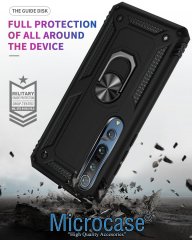 Microcase Xiaomi Mi 10 Anka Serisi Yüzük Standlı Armor Kılıf - Siyah
