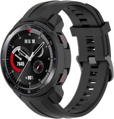 Microcase Honor Watch GS Pro Önü Açık Tasarım Sert Rubber Kılıf - Siyah