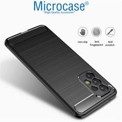 Microcase Samsung Galaxy A73 5G Brushed Carbon Fiber Silikon Kılıf - Siyah