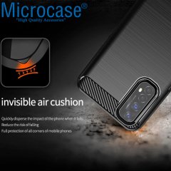 Realme 7 Brushed Carbon Fiber Silikon Kılıf - Siyah