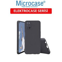 Oppo A52 Elektrocase Serisi Kamera Korumalı Silikon Kılıf - Siyah + Tempered Glass Koruma