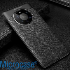 Huawei Mate 40 Pro Leather Tpu Silikon Kılıf - Siyah