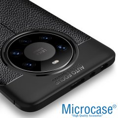 Huawei Mate 40 Pro Leather Tpu Silikon Kılıf - Siyah