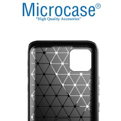 Realme C11 Brushed Carbon Fiber Silikon Kılıf - Siyah