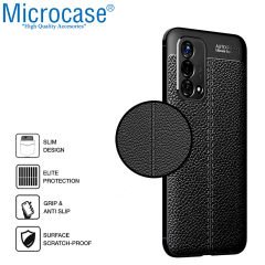 Microcase Oppo A74 Leather Tpu Silikon Kılıf - Siyah