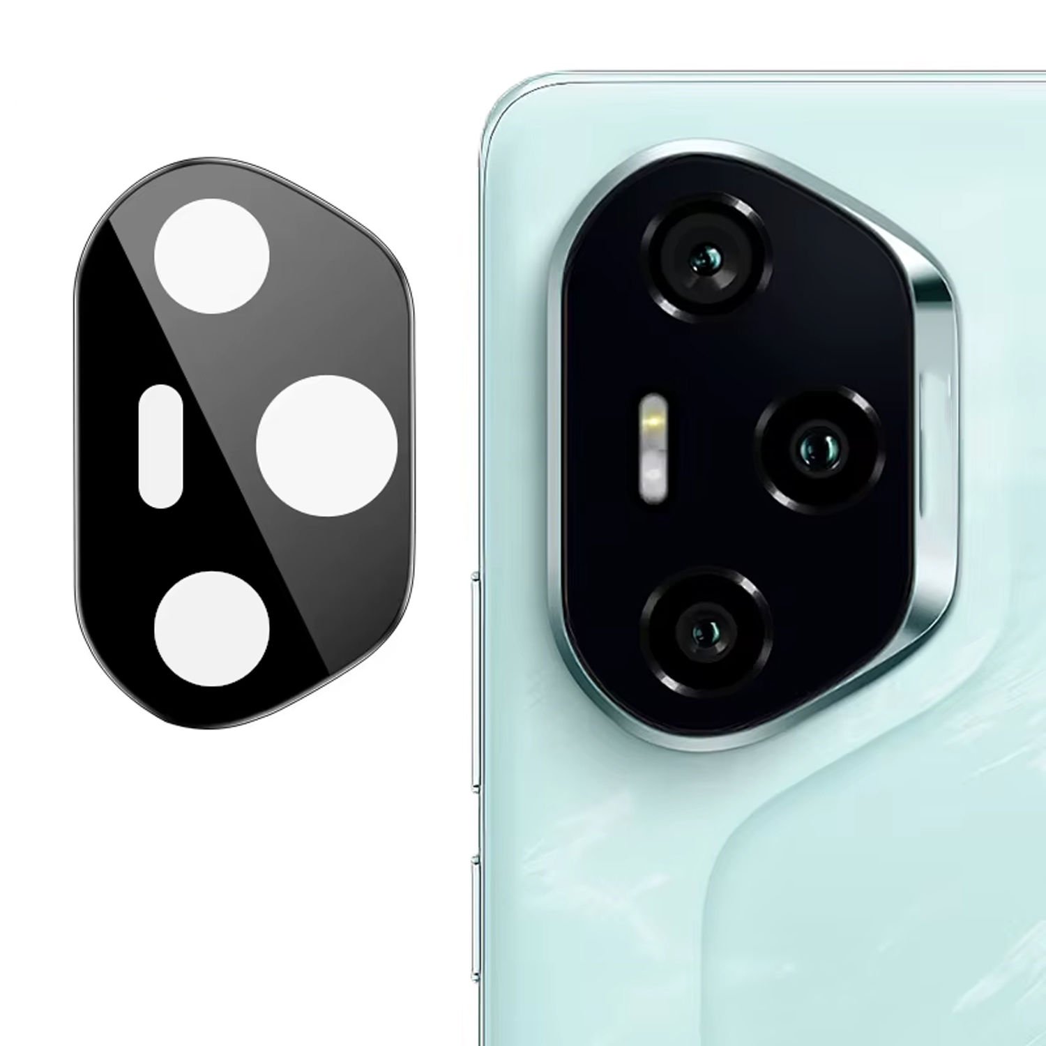 Microcase Honor 300 Uyumlu Kamera Lens Koruma Halkası - Kapalı Tasarım -Siyah AL3401
