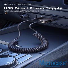 Microcase Araç Bilgisiyar Televizyon USB Bluetooth 5.0 Aux 3.5mm Ses Adaptörü - Siyah AL3533