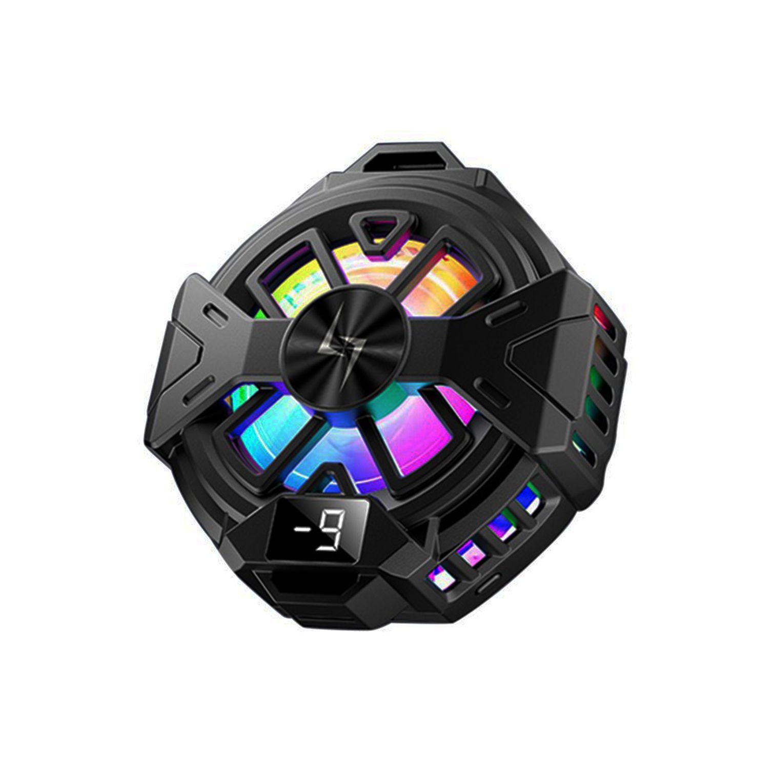 Microcase  P60 USB'den 2in 1  Manyetik Arka-Klipsli Dijital Göstergeli RGB Işıklı  Cep Telefonu Soğutucu Fan - AL4407