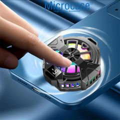 Microcase  P60 USB'den 2in 1  Manyetik Arka-Klipsli Dijital Göstergeli RGB Işıklı  Cep Telefonu Soğutucu Fan - AL4407