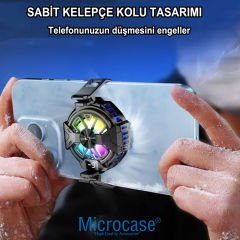 Microcase  P60 USB'den 2in 1  Manyetik Arka-Klipsli Dijital Göstergeli RGB Işıklı  Cep Telefonu Soğutucu Fan - AL4407