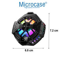 Microcase  P60 USB'den 2in 1  Manyetik Arka-Klipsli Dijital Göstergeli RGB Işıklı  Cep Telefonu Soğutucu Fan - AL4407