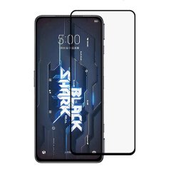 Microcase Xiaomi Black Shark 5 Pro Tam Kaplayan Kavisli Tempered Cam - Siyah