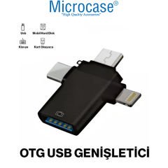 Microcase 3in1 USB 3.0 Hızlı Lightning Type-C ve Micro USB OTG Adaptör - AL3534