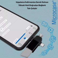 Microcase 3in1 USB 3.0 Hızlı Lightning Type-C ve Micro USB OTG Adaptör - AL3534