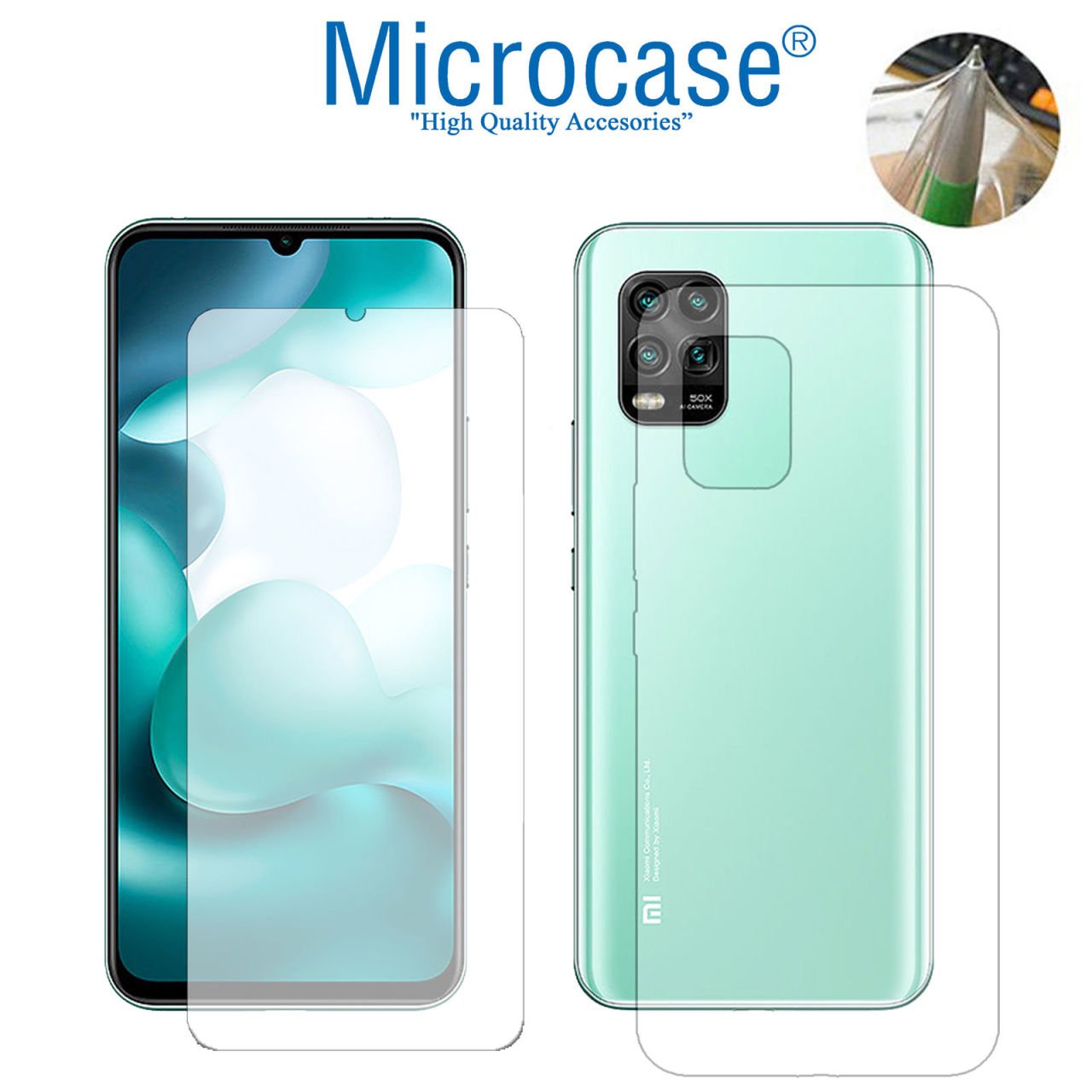 Microcase Xiaomi Mi 10 Youth 5G Full Ön Arka Kaplama TPU Soft Koruma Filmi