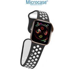 Microcase Apple Watch 8 45 mm için Delikli Silikon Kordon Kayış - KY41