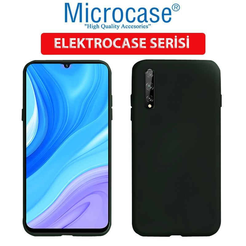 Microcase Huawei P Smart S - Y8p Elektrocase Serisi Kamera Korumalı Silikon Kılıf - Siyah