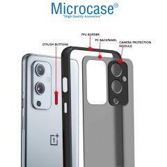 Microcase OnePlus 9 Global Versiyon London Serisi Sert Kılıf - Buzlu Siyah AL3415
