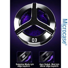 Microcase  S9 USB'den Manyetik  Dijital Göstergeli RGB Işıklı Hızlı  Soğutma  Cep Telefonu Soğutucu Fan  - AL4408