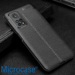 Xiaomi Mi 10T Leather Tpu Silikon Kılıf - Siyah