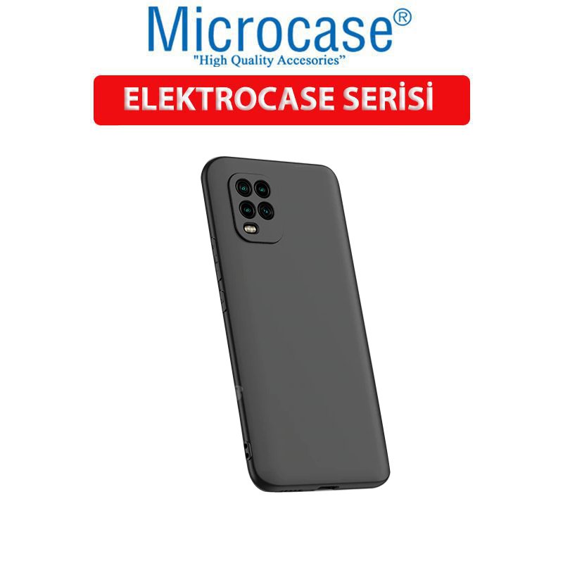 Microcase Xiaomi Mi 10 Lite Elektrocase Serisi Kamera Korumalı Silikon Kılıf - Siyah