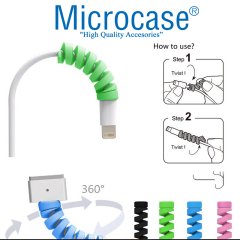 Microcase Bütün USB Kabloları için Spiral Kablo Koruyucu 4in1 Set
