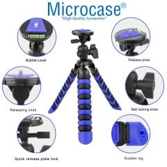 Microcase Silikon Ayaklı Akrobatik Ahtapot Tripod 3 Ayak MAVİ