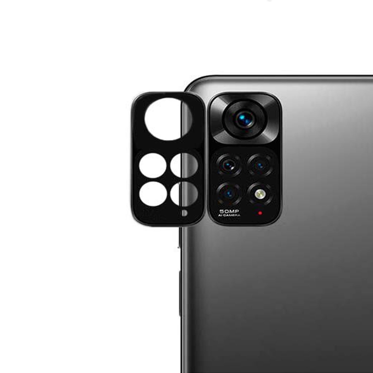 Microcase Xiaomi Redmi Note 11 2022 (Global) Kamera Camı Lens Koruyucu Kapalı Tasarım - Siyah